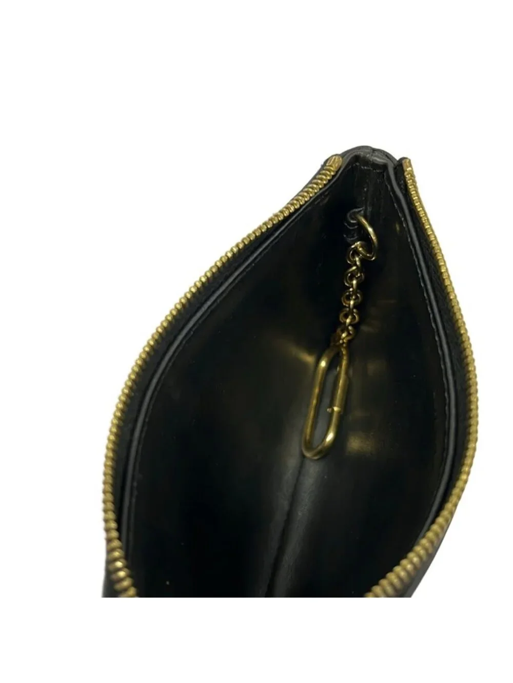 Celine Coin Case Black Gold Triomphe Leather